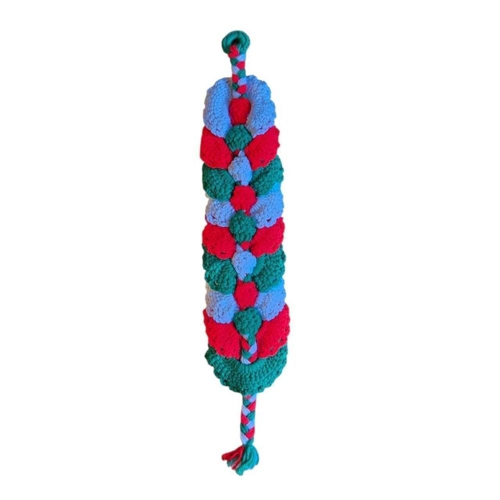 VTG 70's crochet Christmas bell door hanger / handmade decor granny gift present - Picture 5 of 5